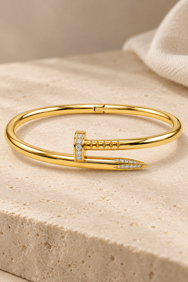 Sahira Pavé Axel Nail Bracelet in Gold
