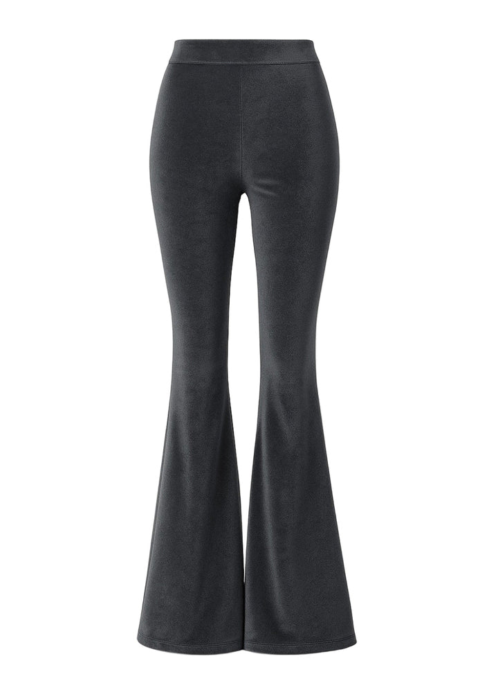 Black flared pants on a white background