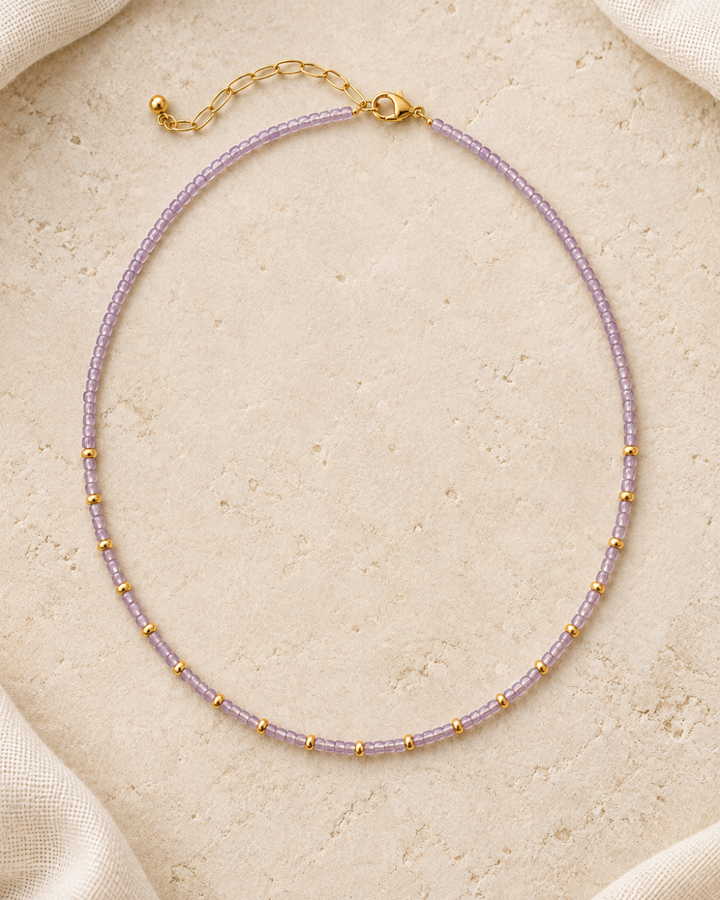 Sahira Lavendar Paloma Quartz Beaded Necklace