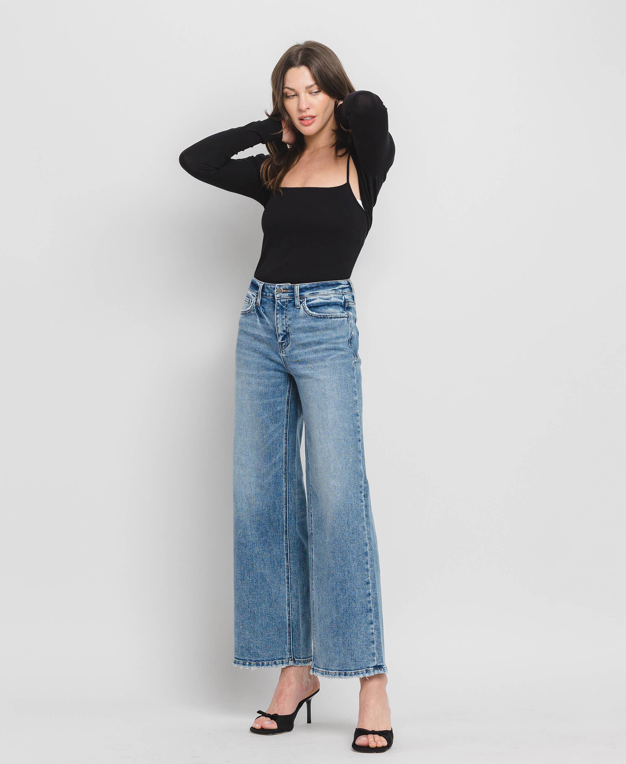 Flying Monkey - HIgh Rise Wide Leg Jeans - Rosie Karma