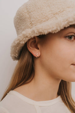 JaxKelly Moon Drop - Mother of Pearl - Gold Earrings