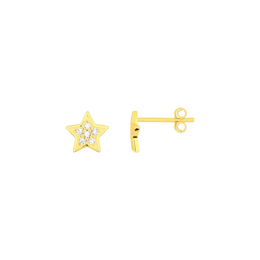 Gold Star Stud Earrings