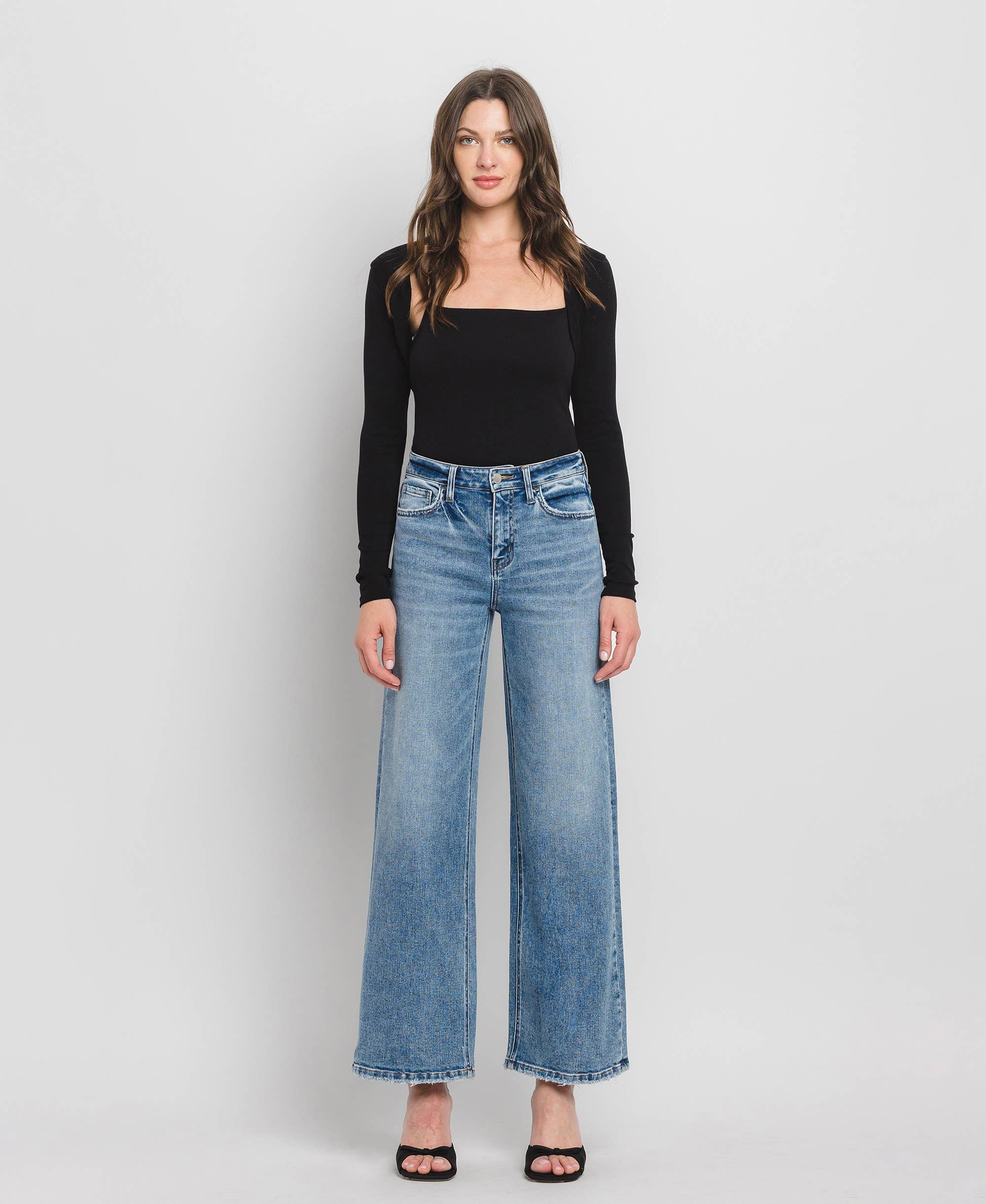 Flying Monkey - HIgh Rise Wide Leg Jeans - Rosie Karma