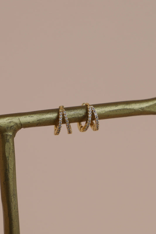 Katie Waltman Double CZ Huggie Hoops