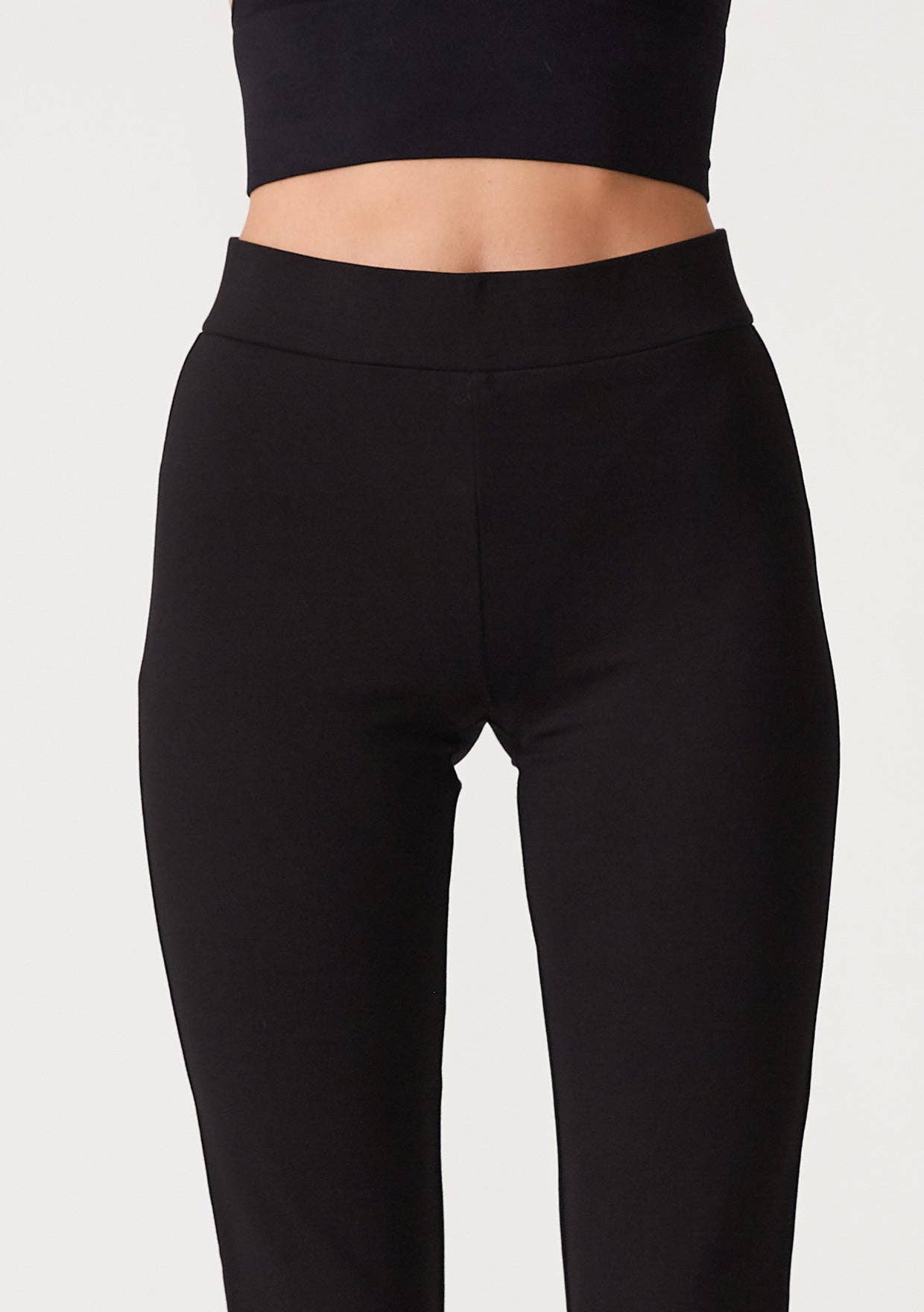 Lovestitch Solid Ponte Flared Legging: Black - Rosie Karma