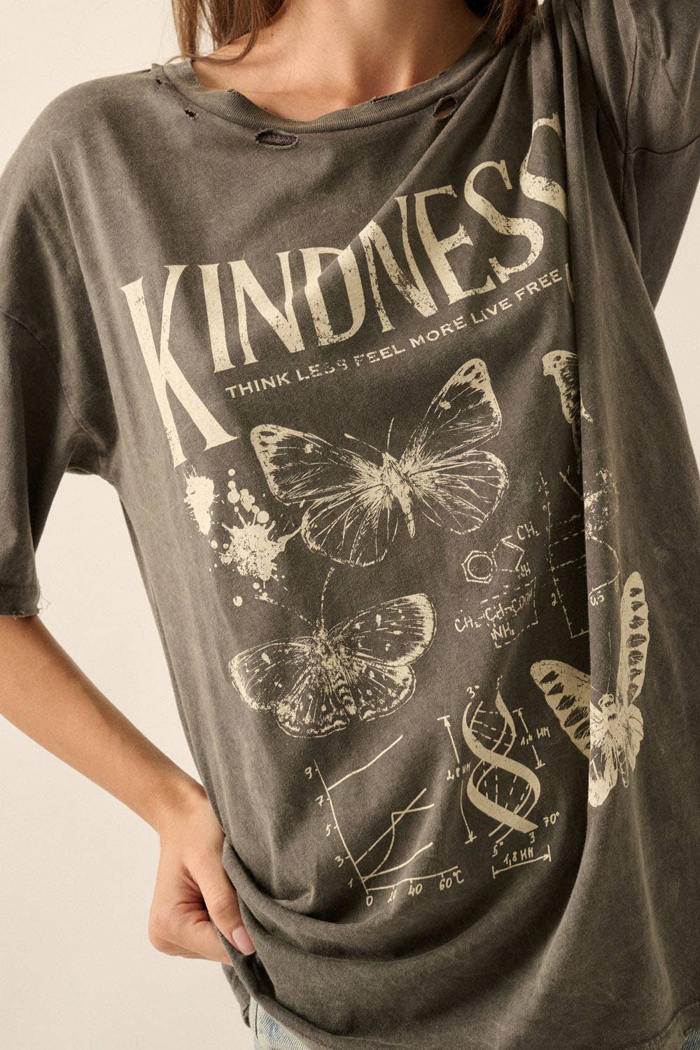 Promesa Kindness Butterfly Mineral Wash Graphic Tee