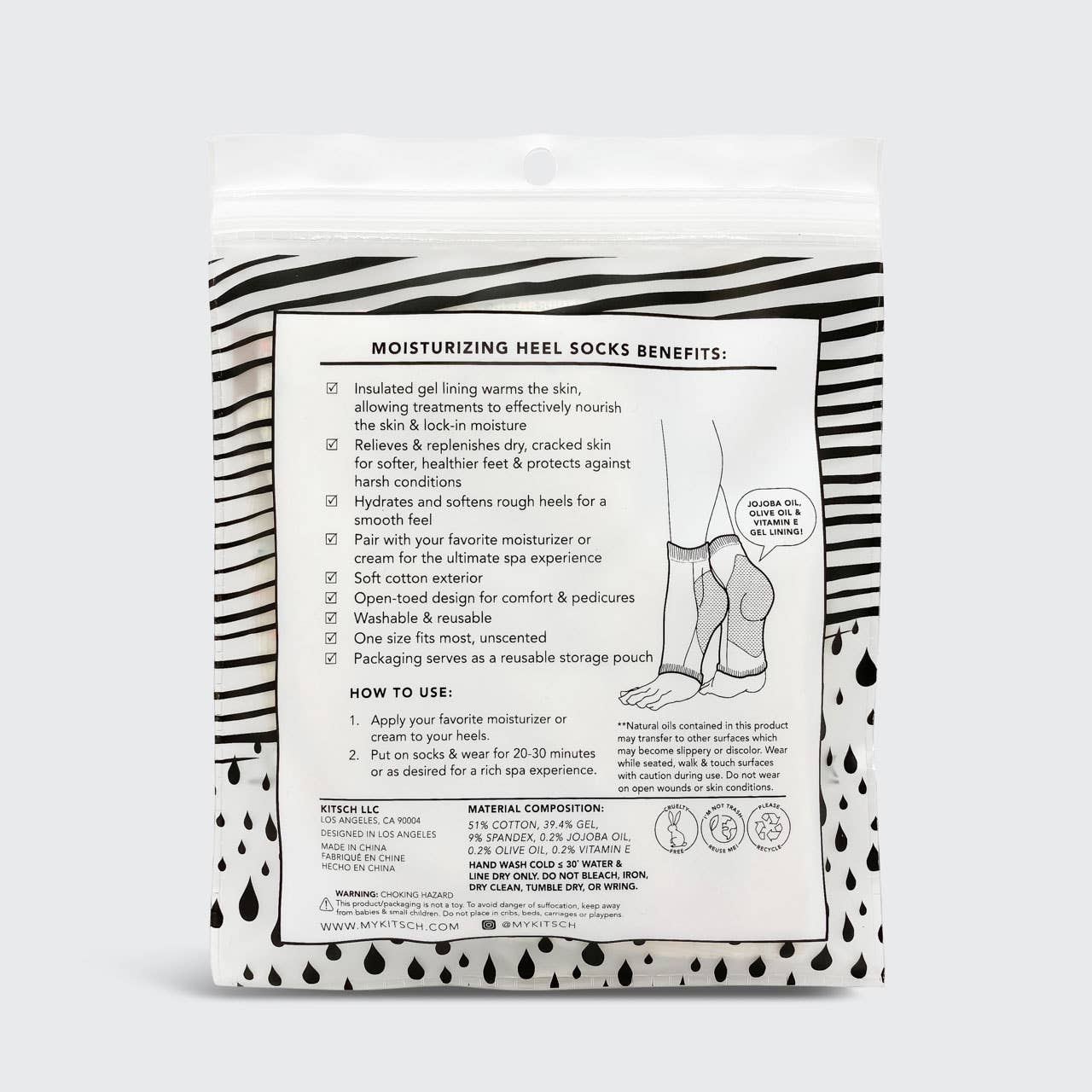 Kitsch Moisturizing Heel Socks - Rosie Karma