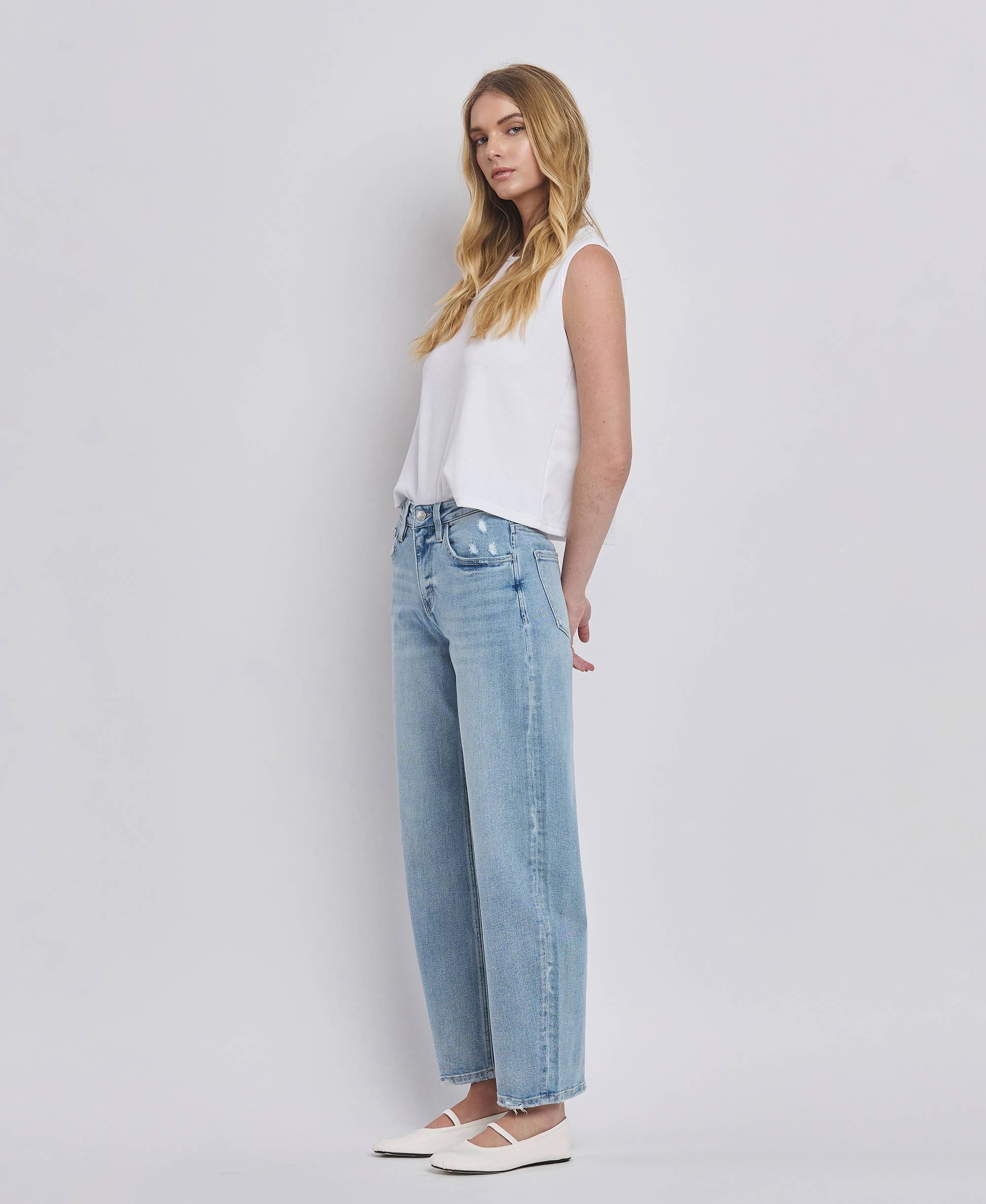 Lovervet by VERVET High Rise Barrel Leg Jeans - Rosie Karma