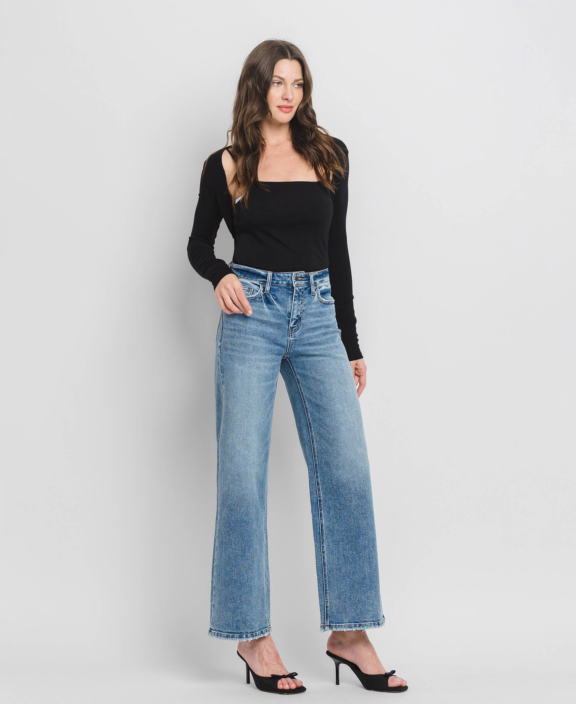 Flying Monkey - HIgh Rise Wide Leg Jeans - Rosie Karma