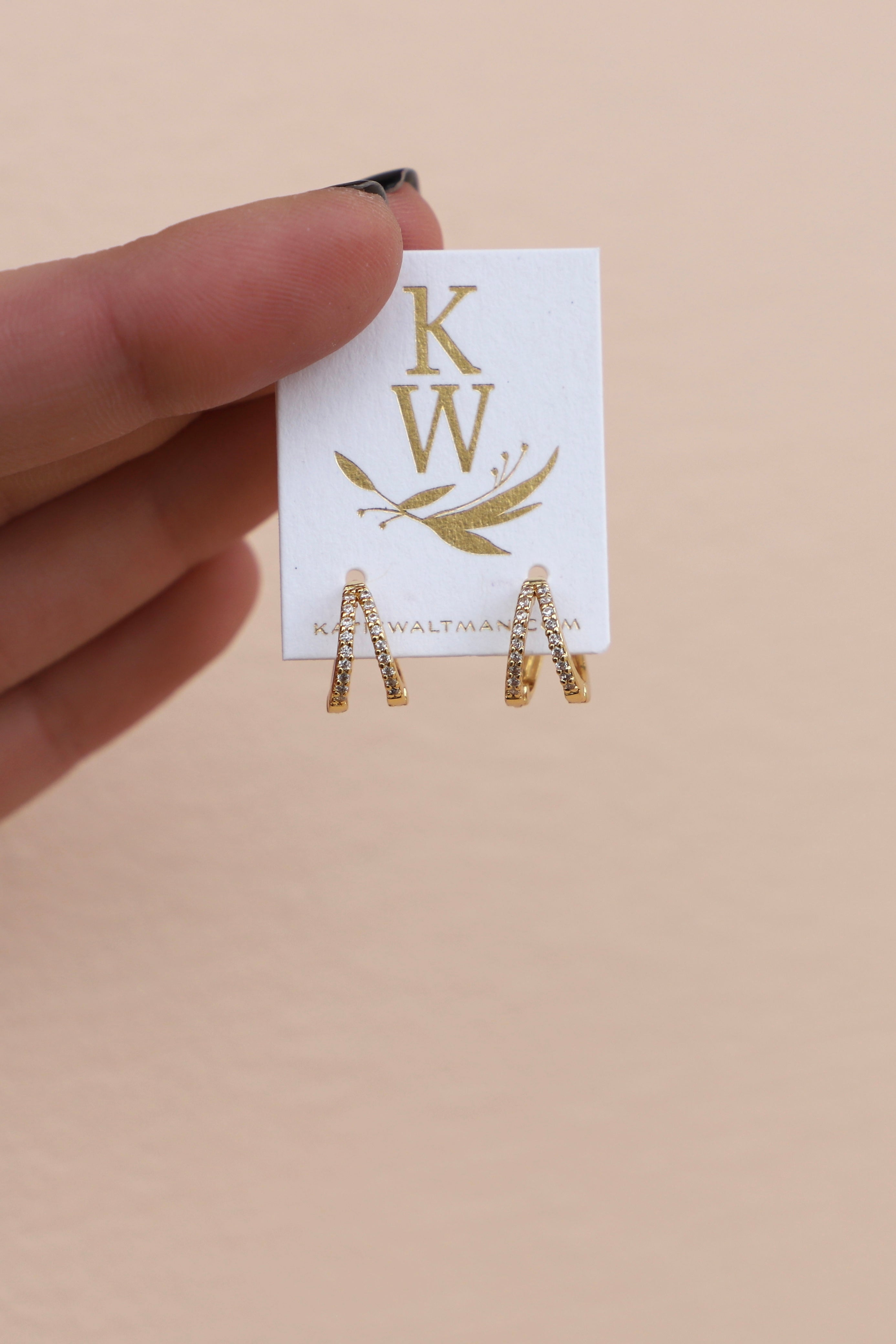 Katie Waltman Double CZ Huggie Hoops