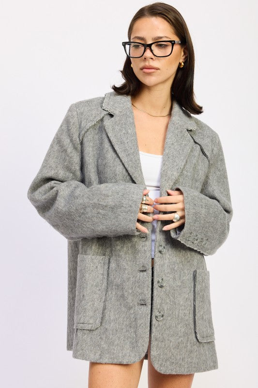 Oversized heather gray coat