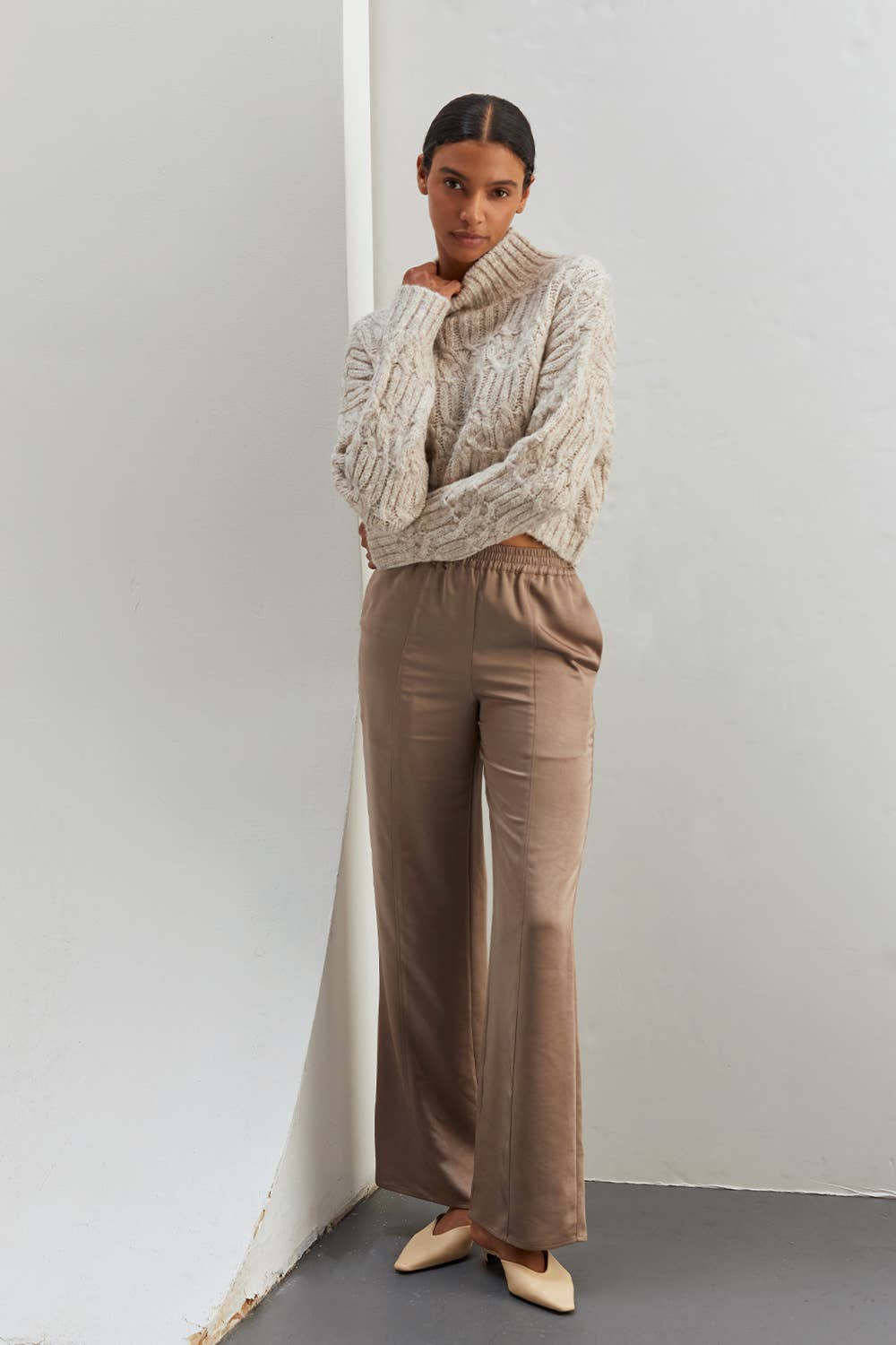 Crescent Lena Mock Neck Cropped Sweater - Rosie Karma