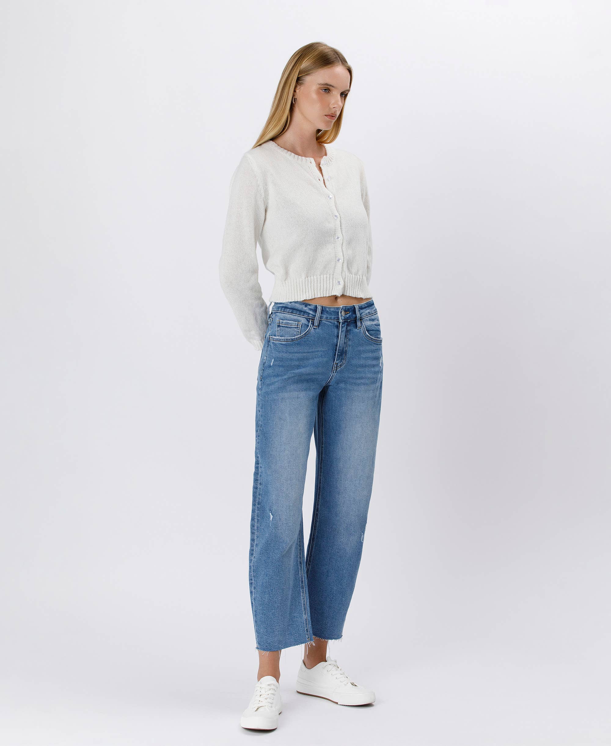 Lovervet by VERVET High Rise Mild Barrel Jeans: Her Possession - Rosie Karma