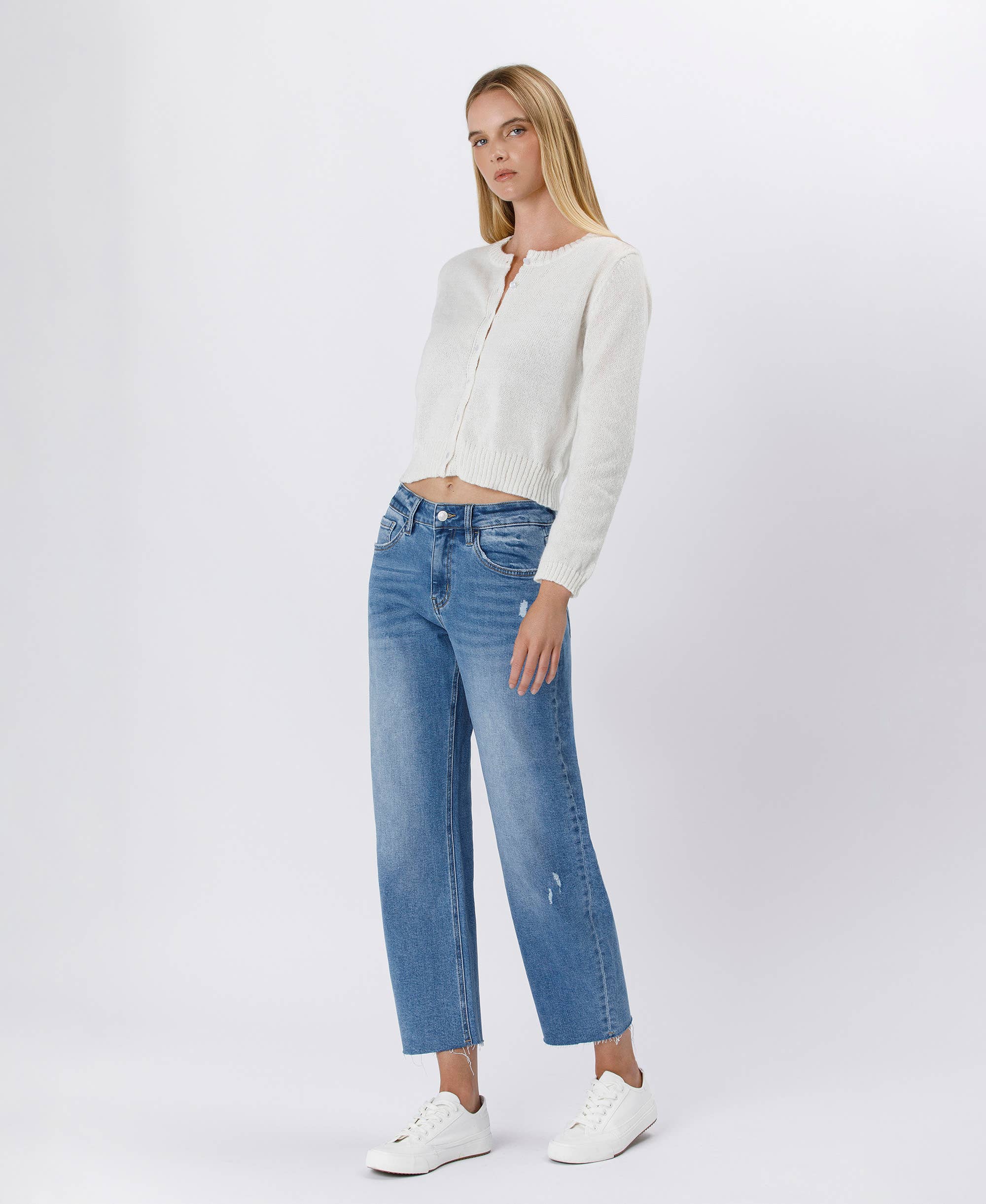 Lovervet by VERVET High Rise Mild Barrel Jeans: Her Possession - Rosie Karma