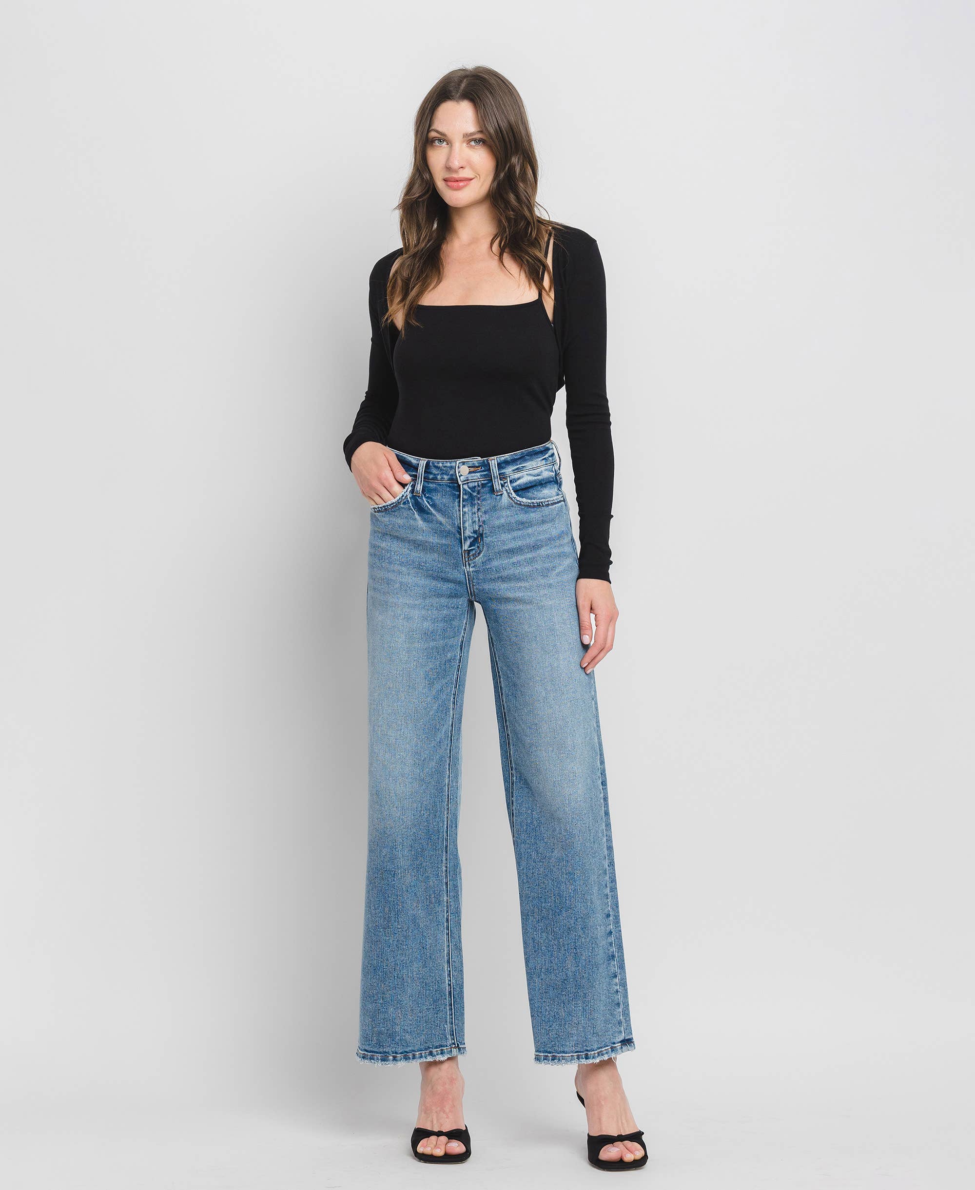 Flying Monkey - HIgh Rise Wide Leg Jeans - Rosie Karma