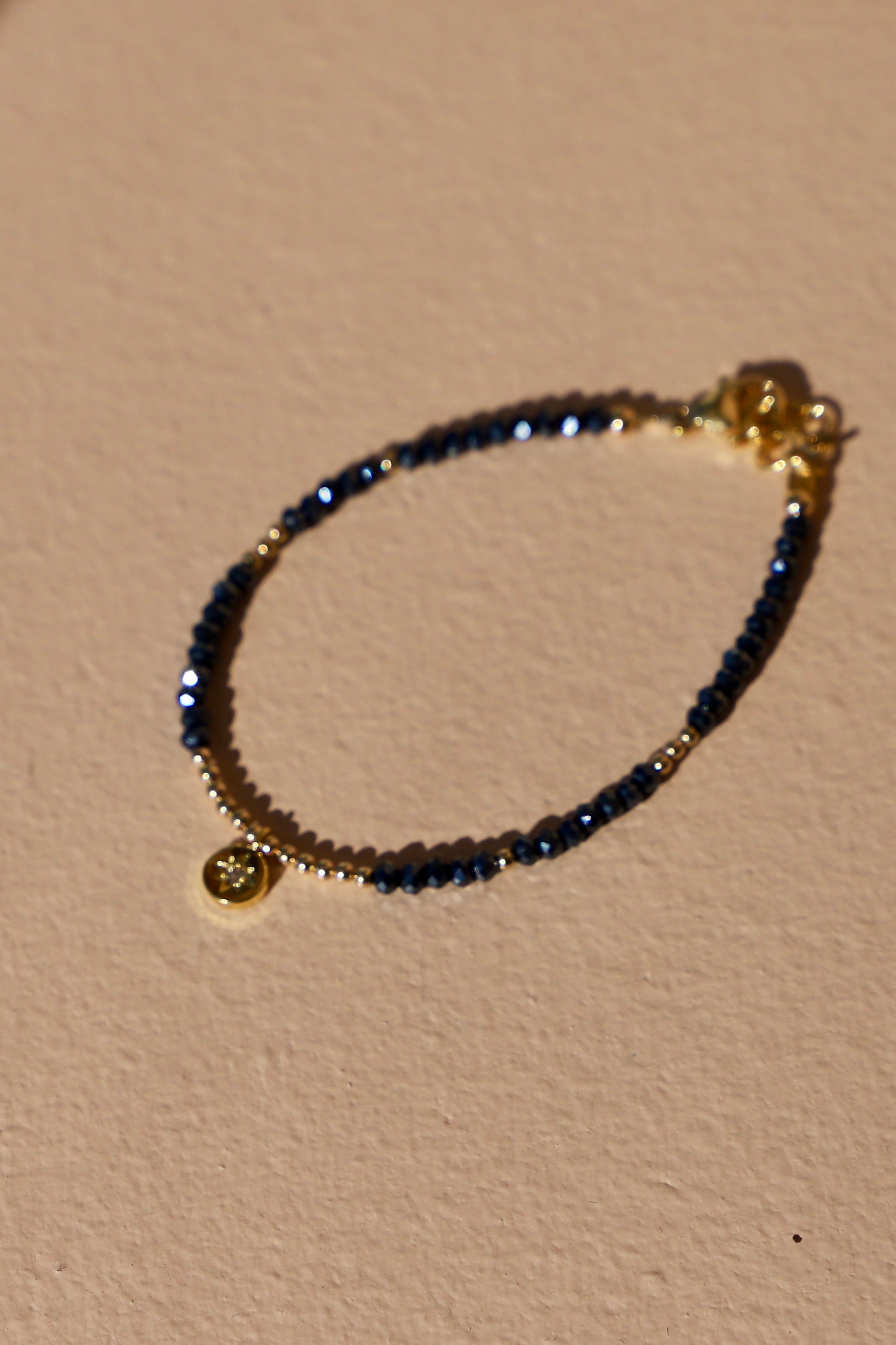 Round CZ star pendant bracelet with petite crystals and gold accents – dainty celestial jewelry for women