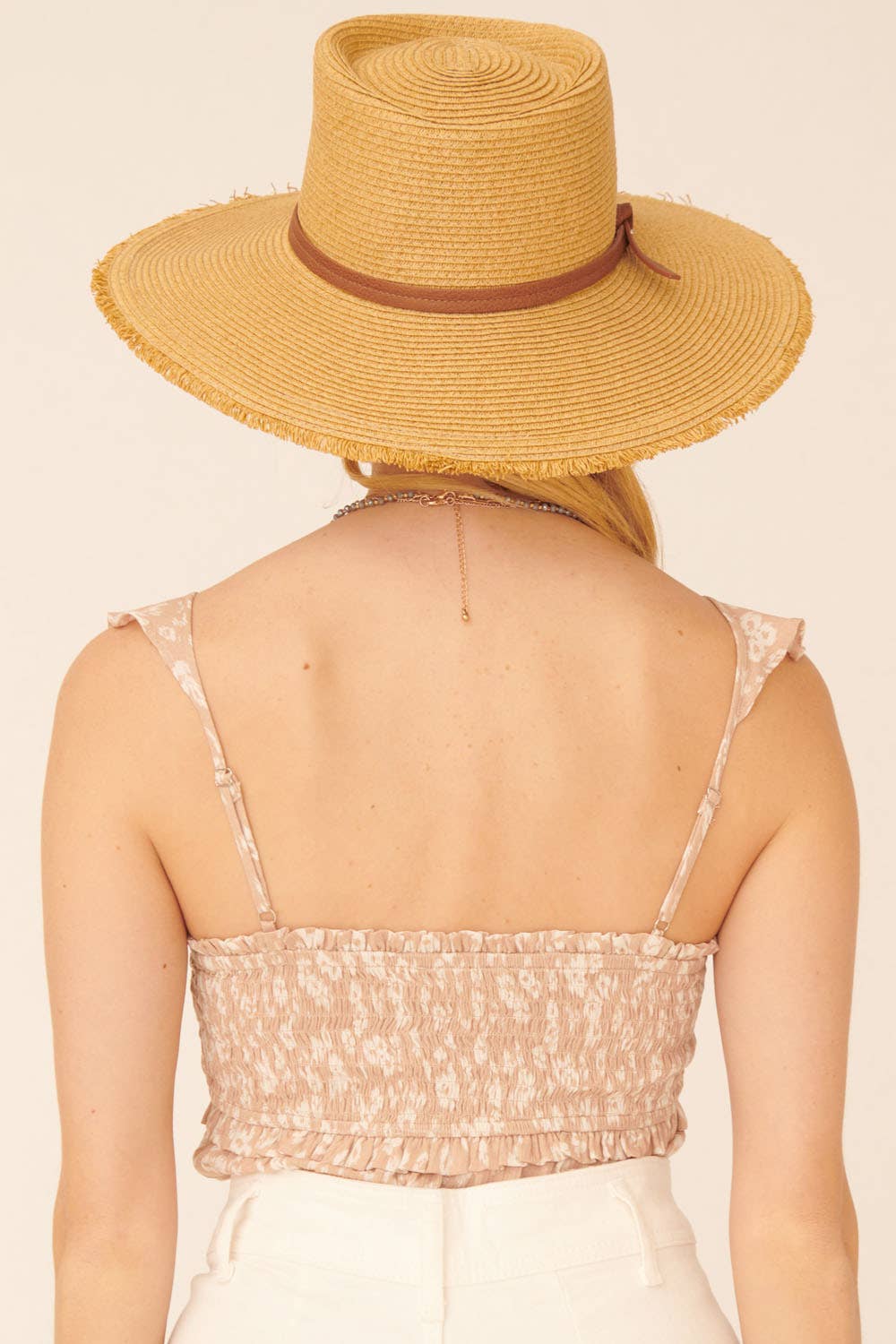 Promesa Floral Ruffle-Trim Smocked Cami Bodysuit