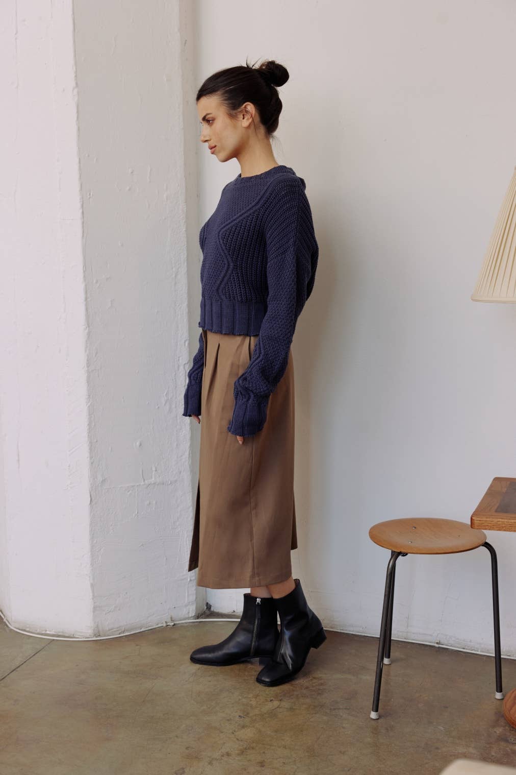 All Row Sadie Sweater | Textured Cropped Sweater - Rosie Karma