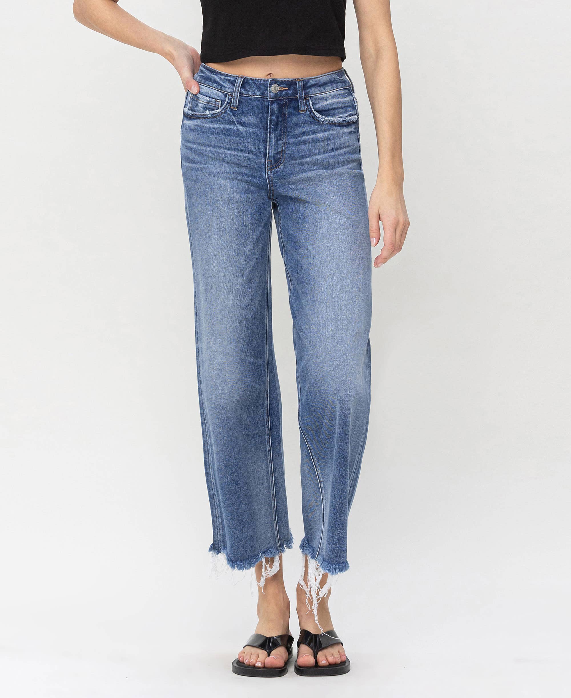 Flying Monkey - High Rise Crop Wide Leg Jeans: Sagacity - Rosie Karma