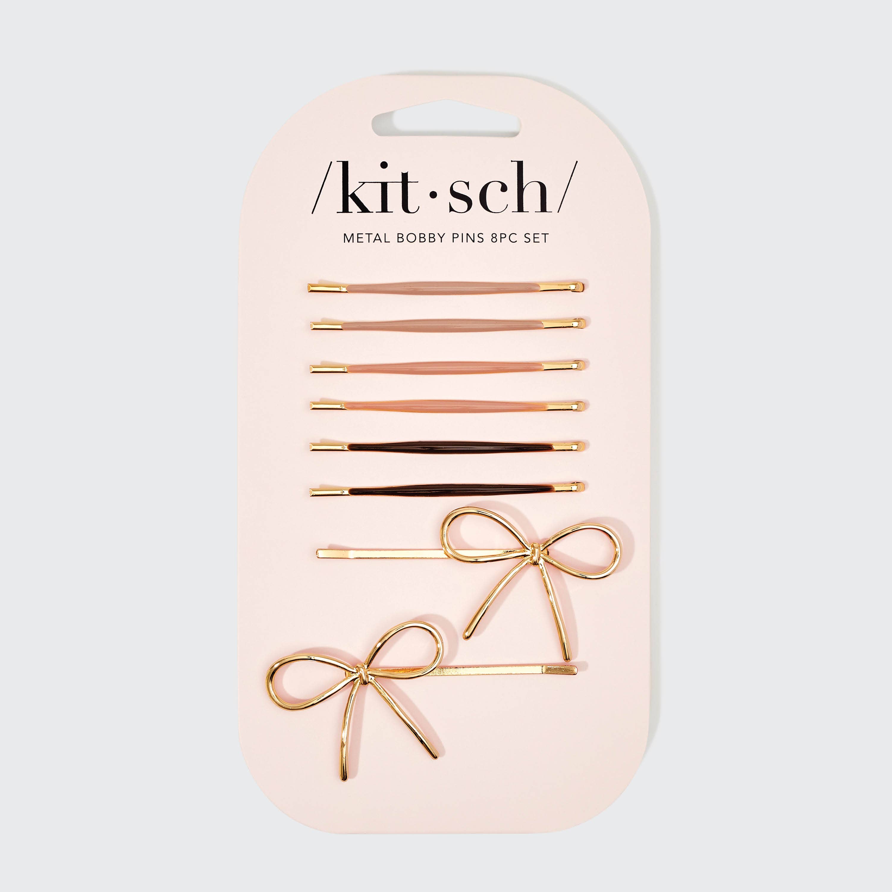 Kitsch Metal Enamel Cloud & Bow Bobby Pins 8pc Set - Rosewood - Rosie Karma