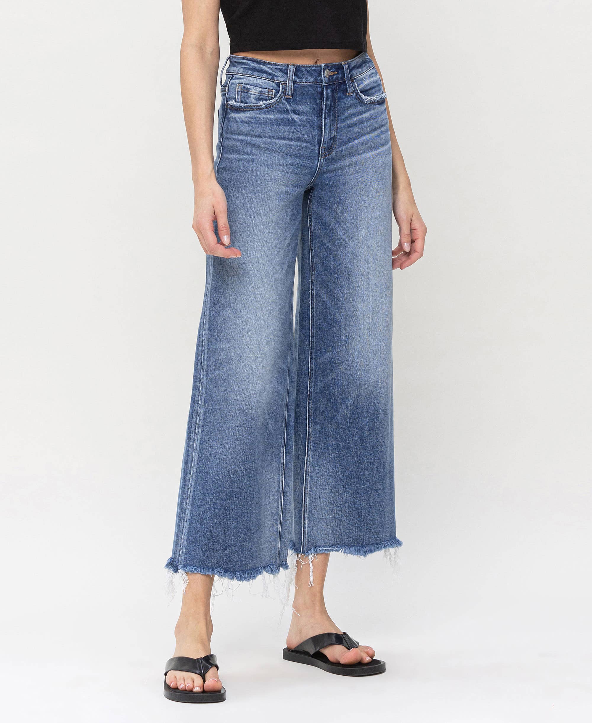 Flying Monkey - High Rise Crop Wide Leg Jeans: Sagacity - Rosie Karma