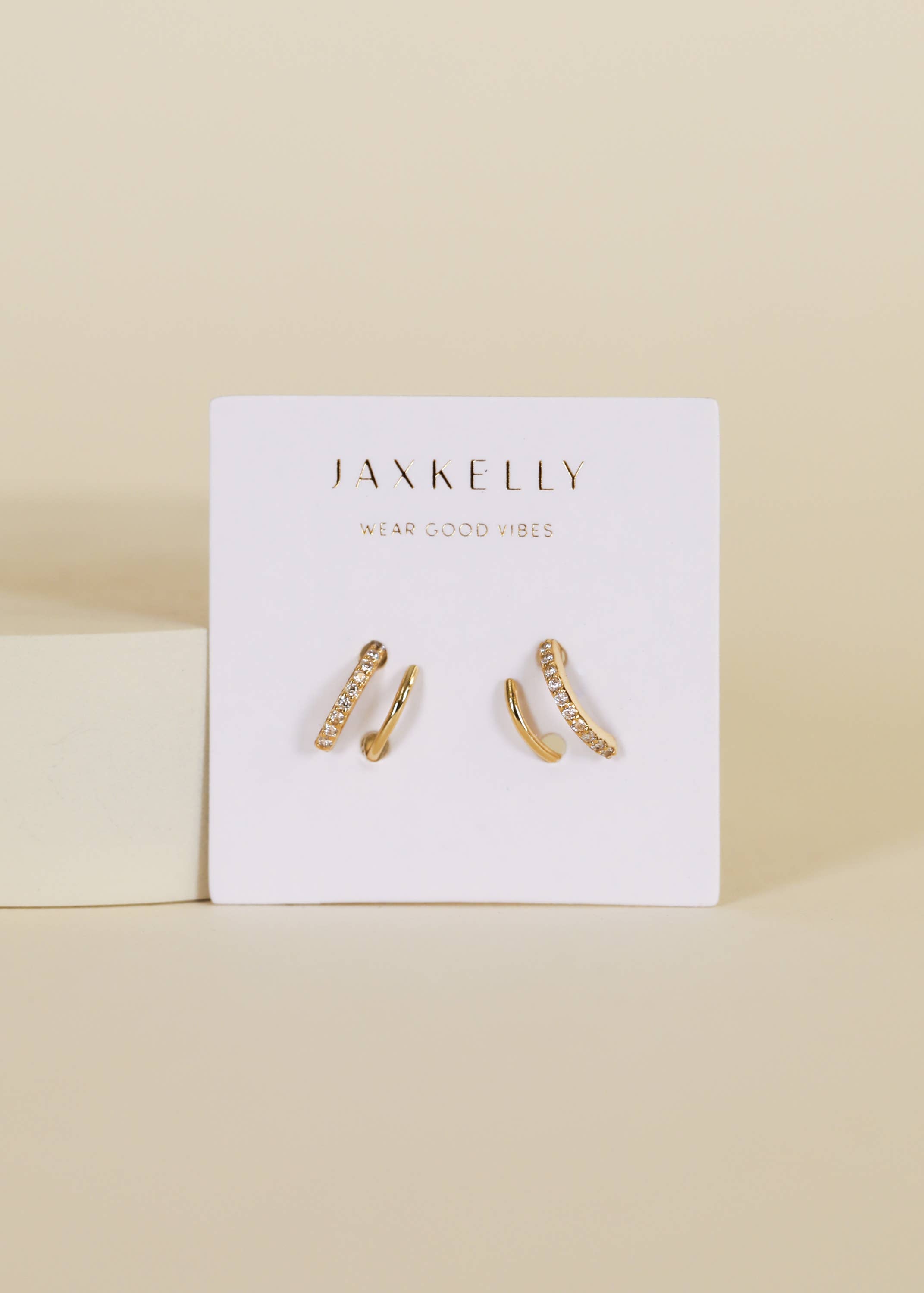JaxKelly Pave Spiral - Gold Earrings - Rosie Karma