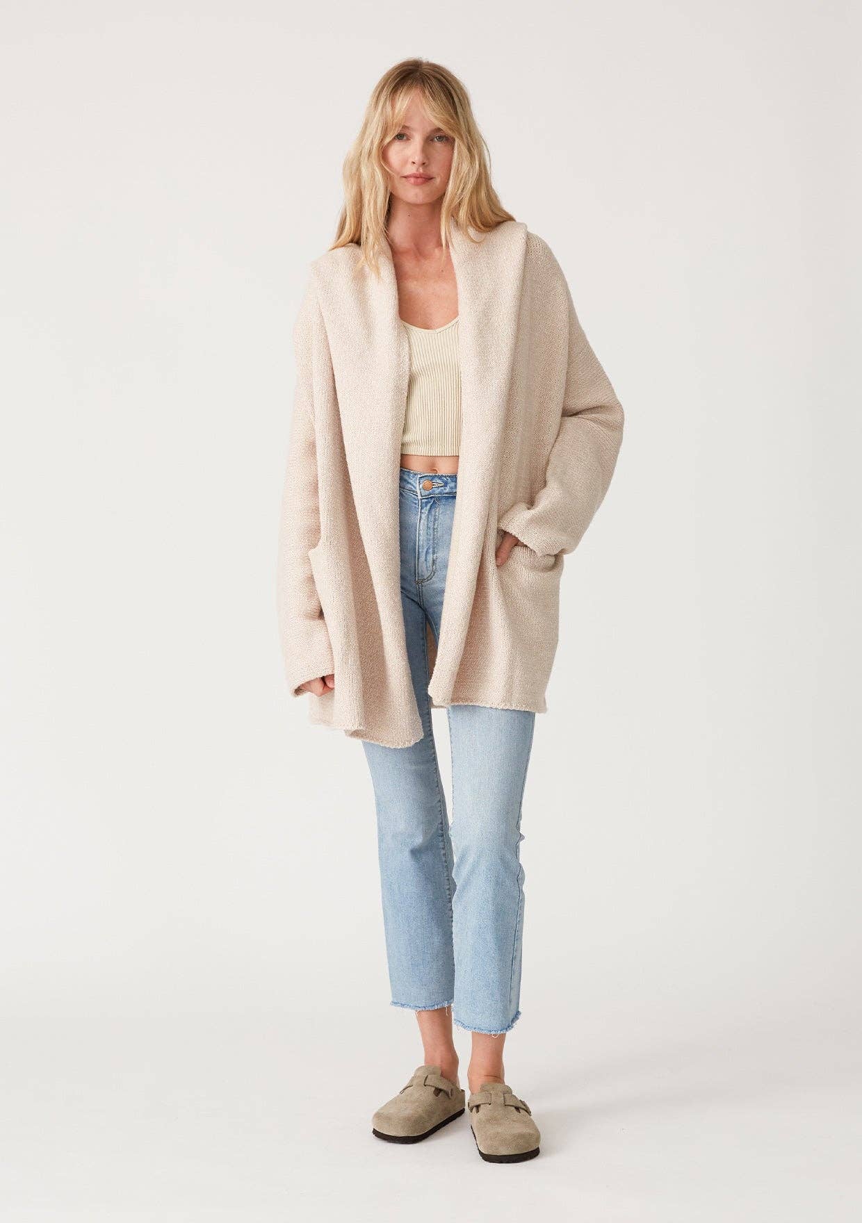 Lovestitch Mid-Length Oversized Long Sleeve Hooded Coatigan - Rosie Karma