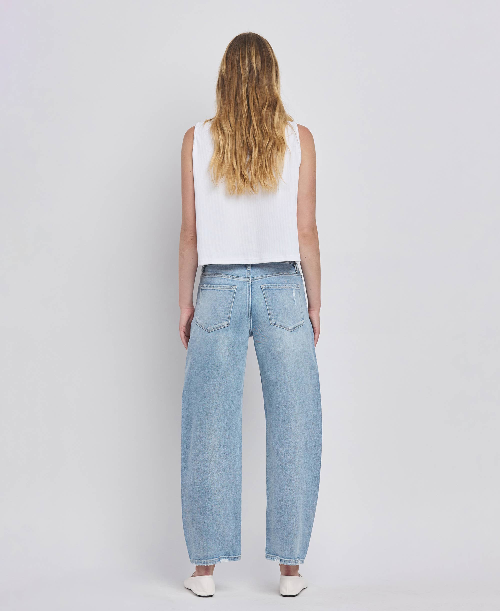 Lovervet by VERVET High Rise Barrel Leg Jeans - Rosie Karma
