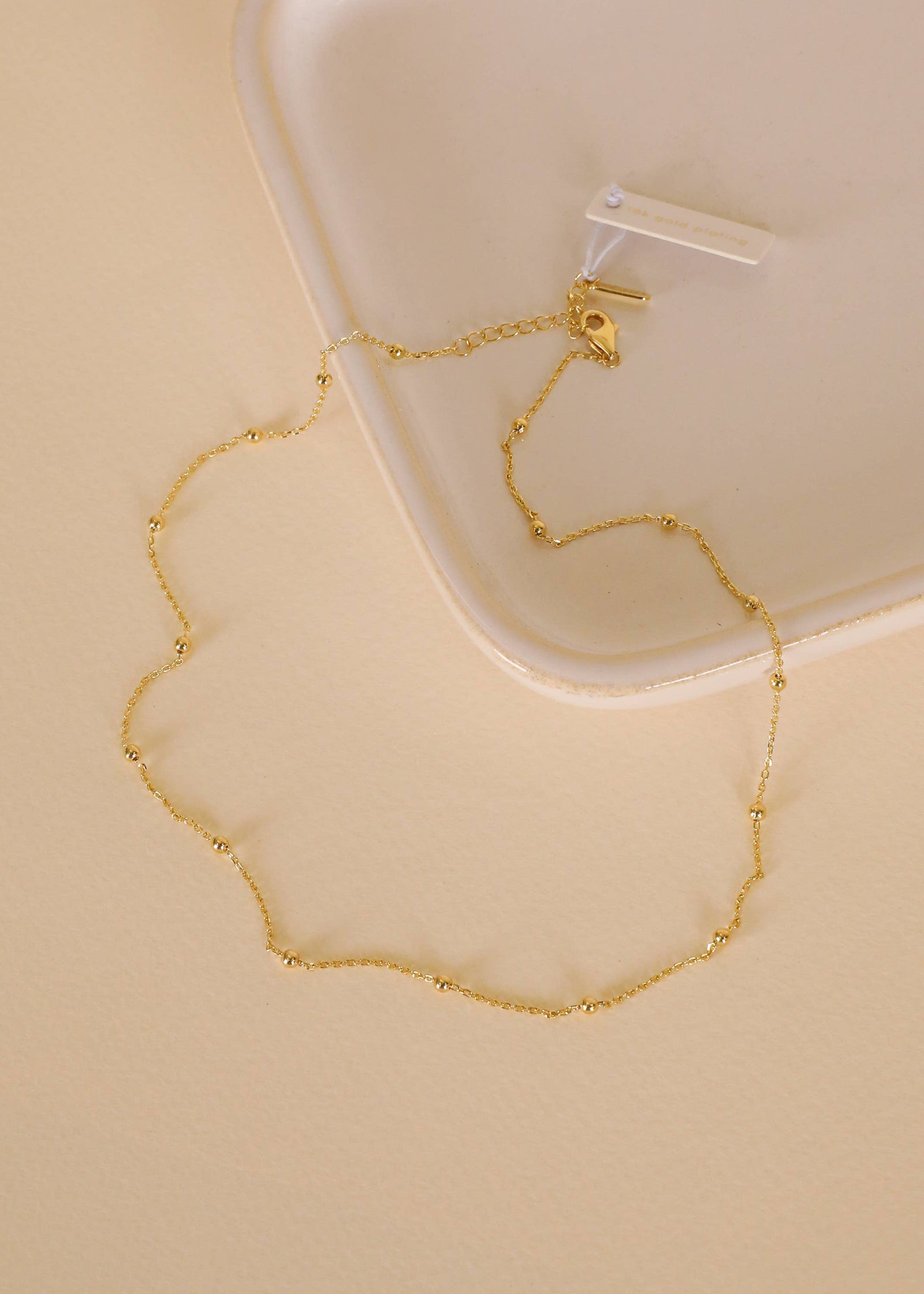 18K Gold-Plated Beaded Necklace