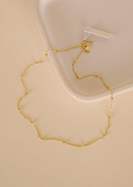 18K Gold-Plated Beaded Necklace