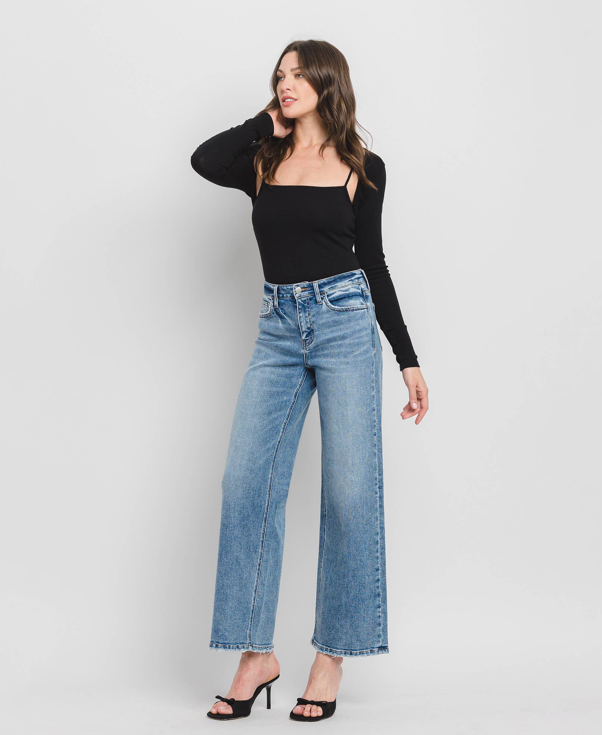 Flying Monkey - HIgh Rise Wide Leg Jeans - Rosie Karma