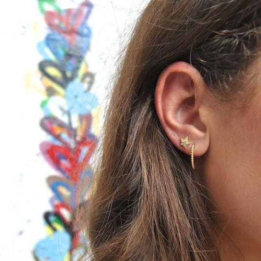 Gold Star Stud Earrings