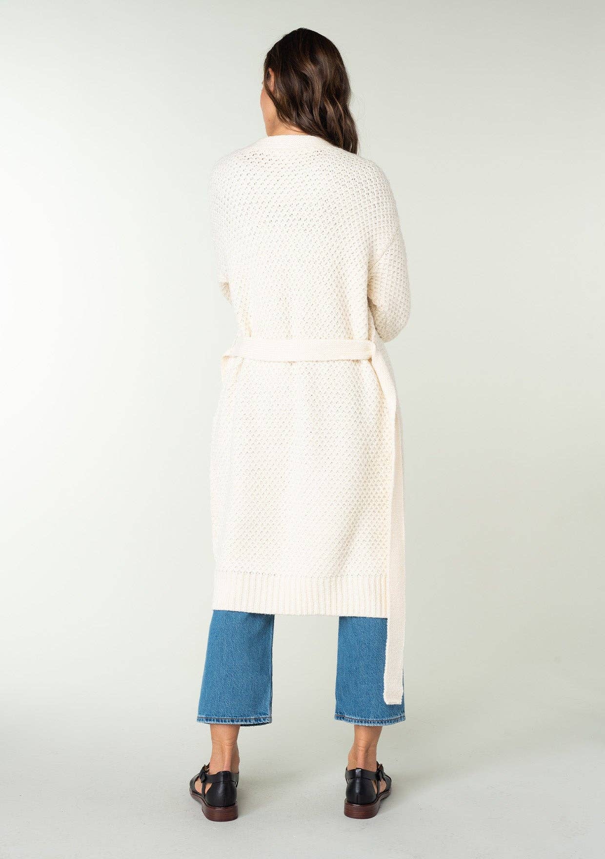 Lovestitch Long Sleeve Honeycomb Tie Front Cardigan - Rosie Karma