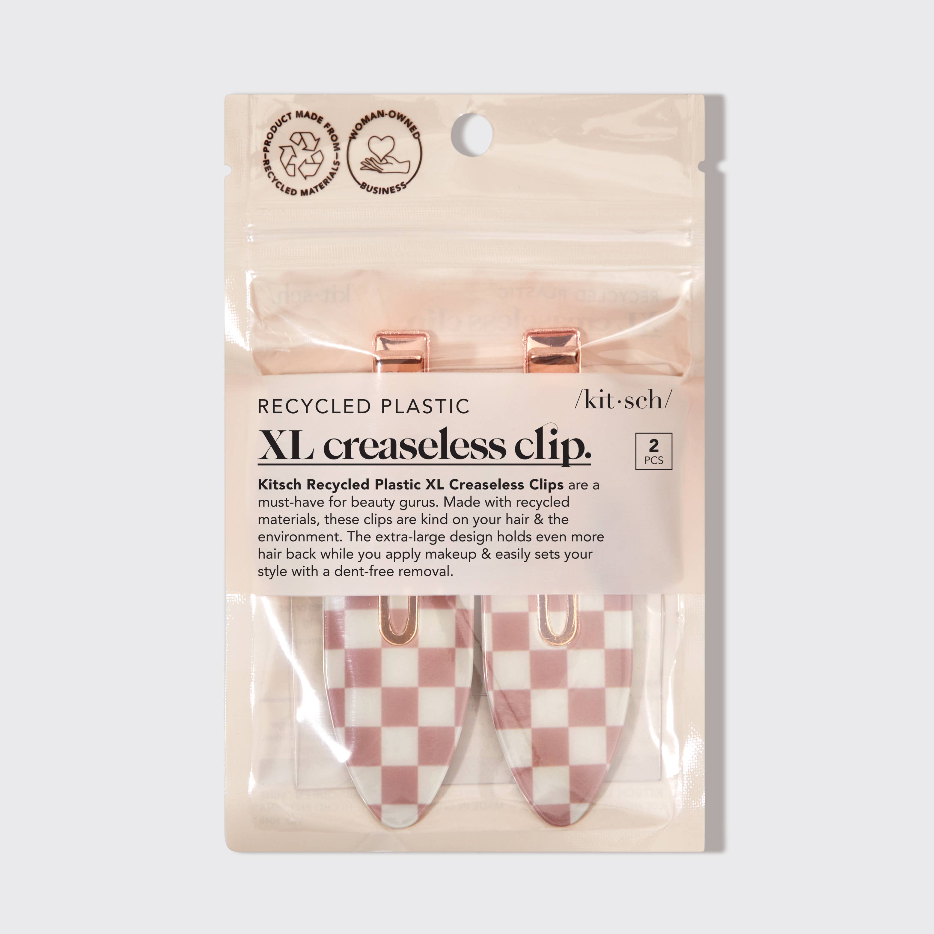 Kitsch Recycled Plastic XL Creaseless Clips 2pc Set -Terracotta - Rosie Karma