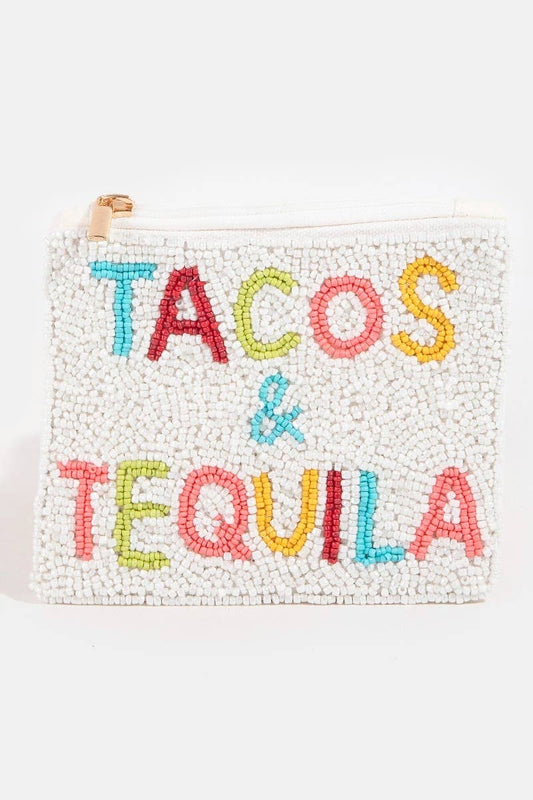 Beaded Tacos And Tequila Coin Purse