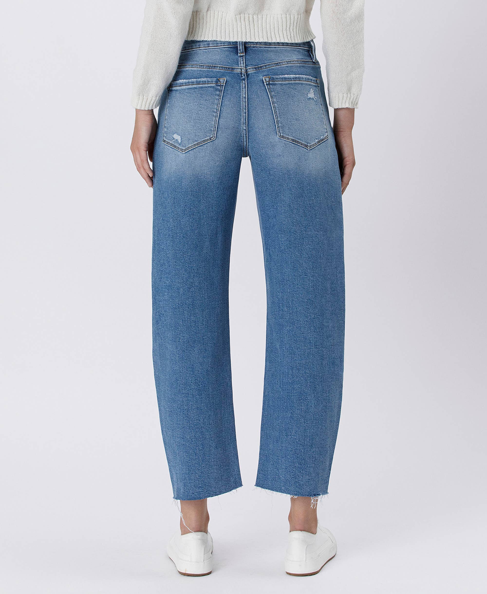 Lovervet by VERVET High Rise Mild Barrel Jeans: Her Possession - Rosie Karma