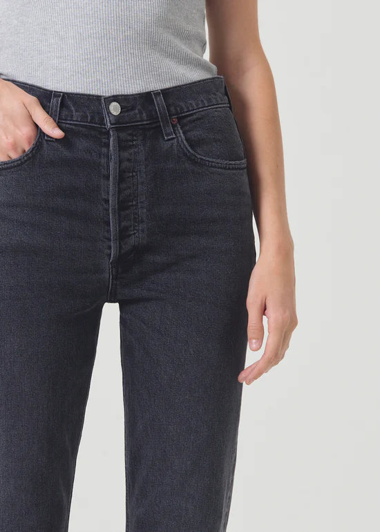 Agolde High Rise Stovepipe Jeans in "Metal"