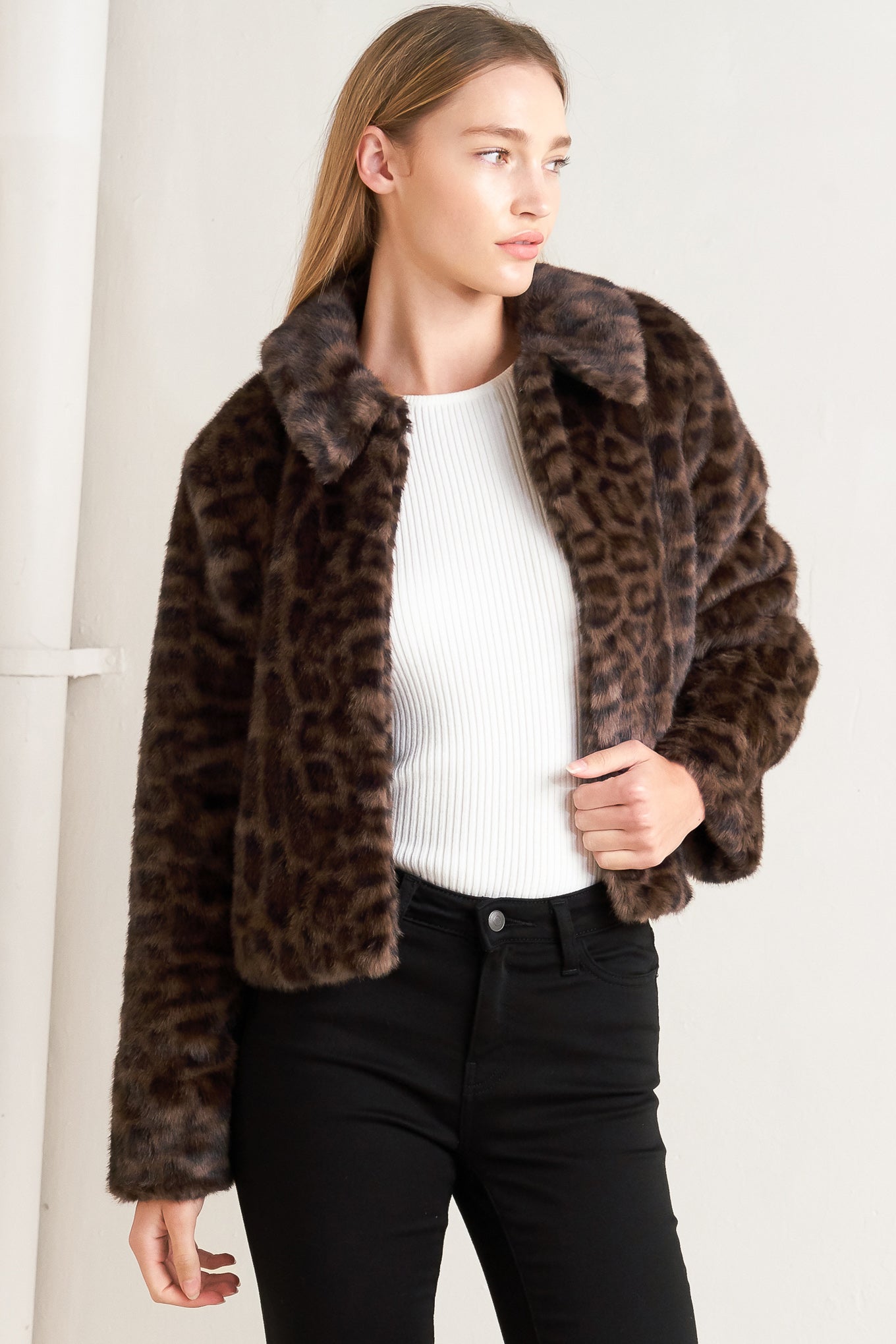Faux Leopard Jacket