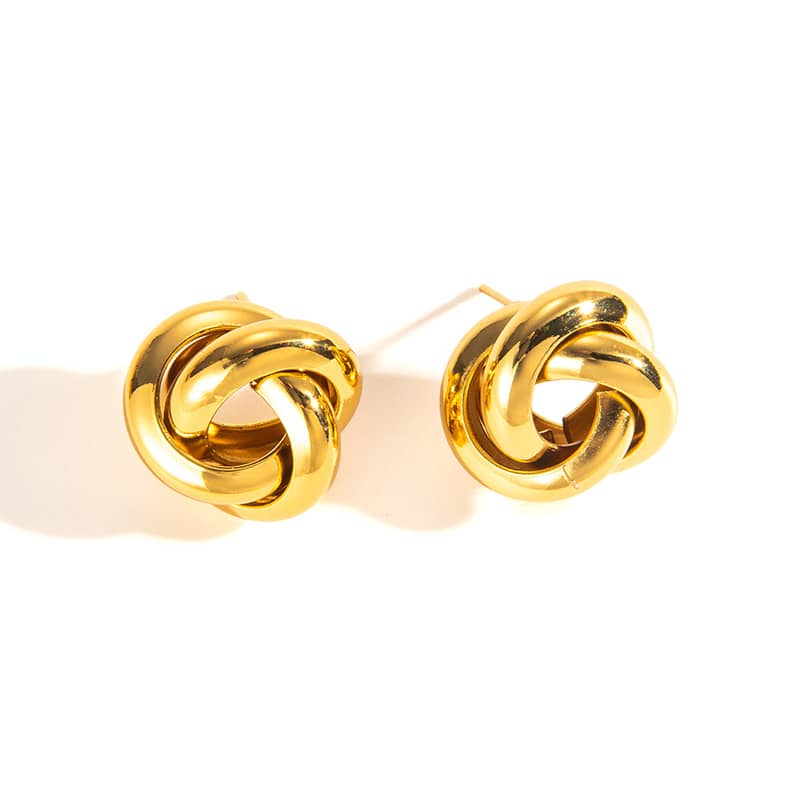 Gold knotted earrings