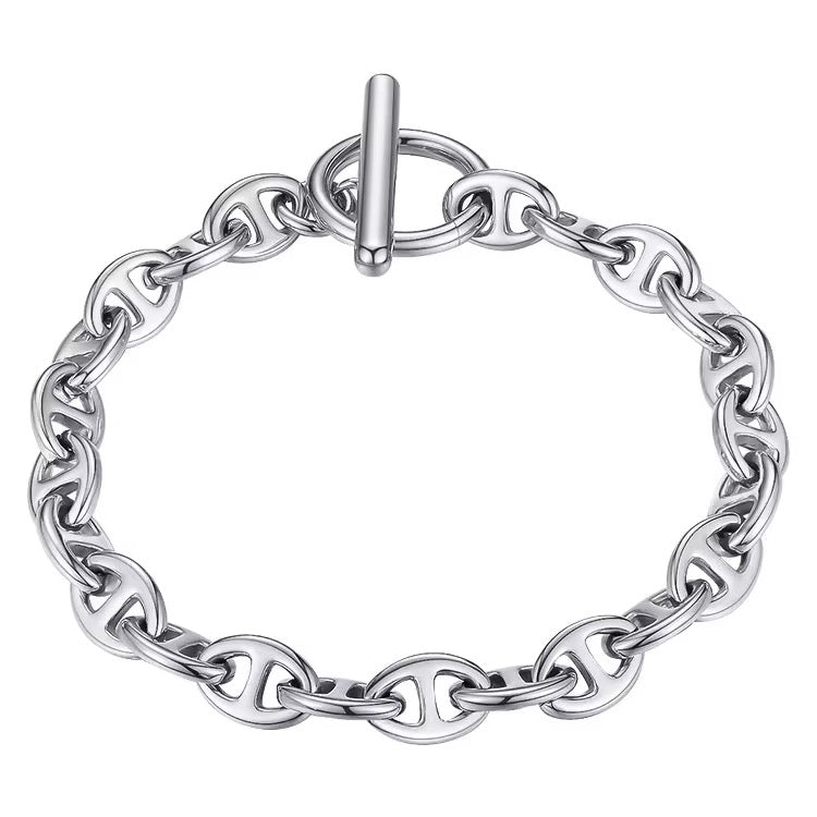 Silver toggle bracelet