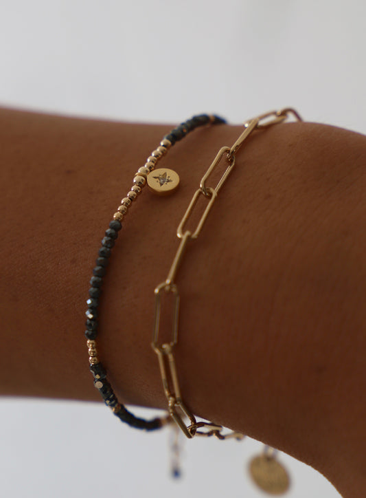 Round CZ star pendant bracelet with petite crystals and gold accents – dainty celestial jewelry for women