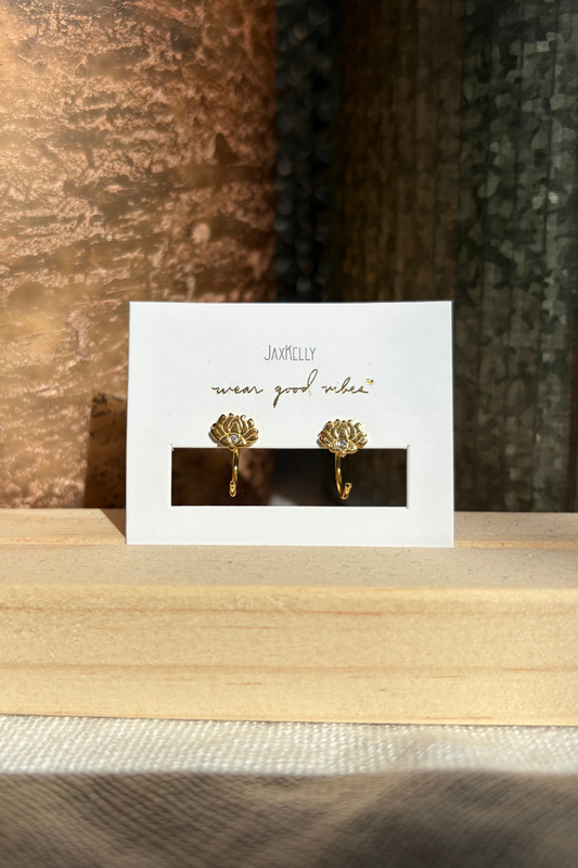 JaxKelly icon huggies lotus flower in gold - rosie karma