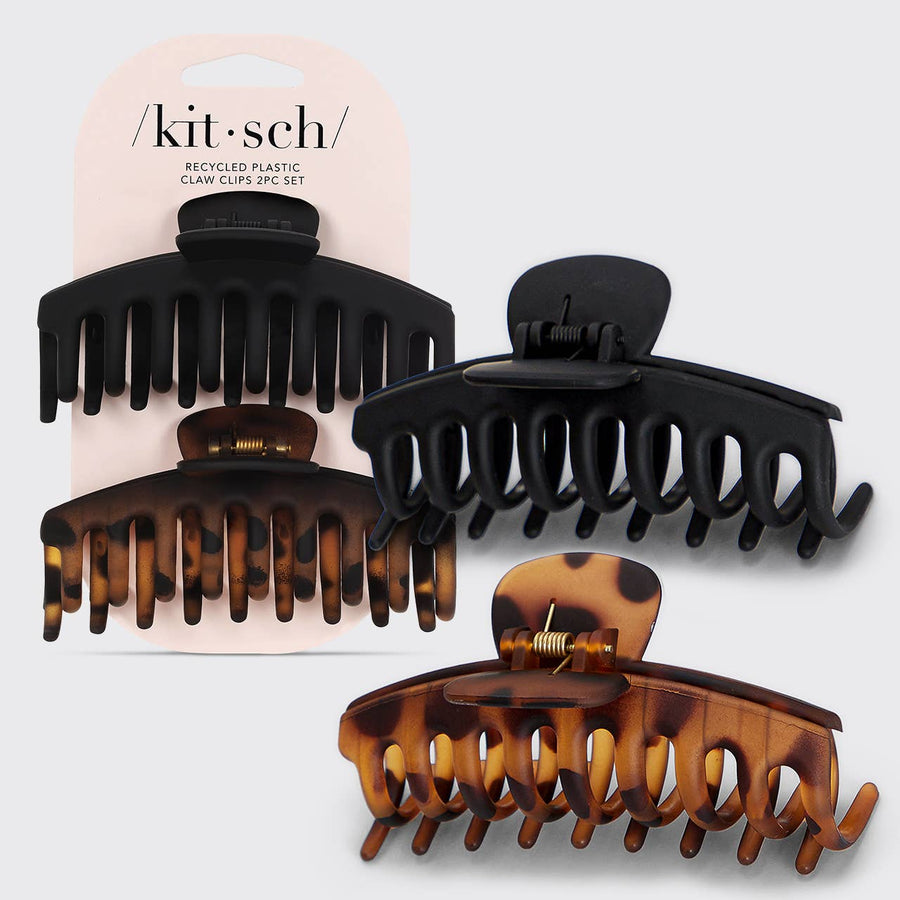 Kitsch Eco-Friendly Oversized Matte Claw Clip - 2pc Set