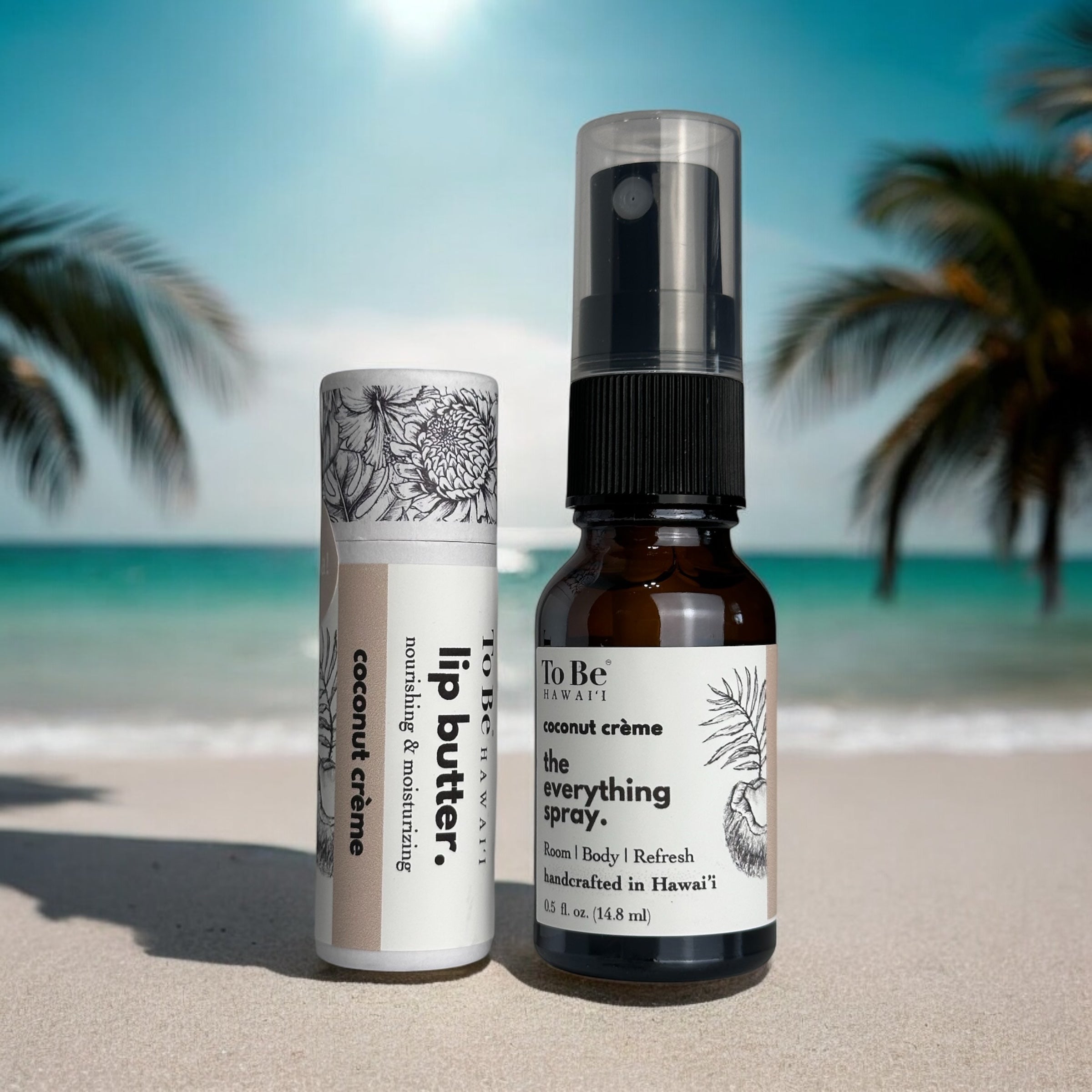 To Be Hawai'i Coconut creme lip butter and spray gift set