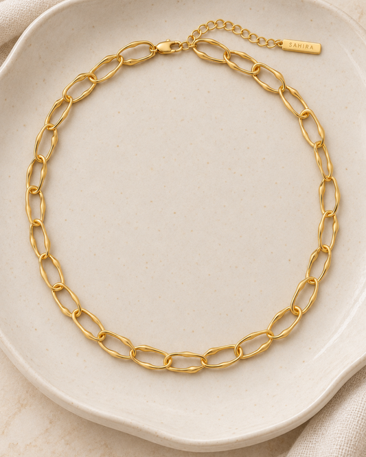  Sahira Bentley Link Necklace in gold