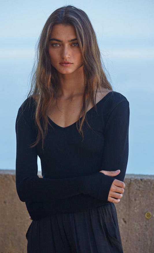 By Together Double V Neck Top - Rosie Karma