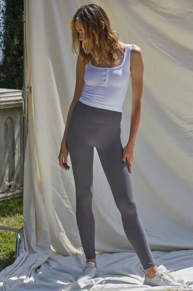 Button-Down Ribbed Tank