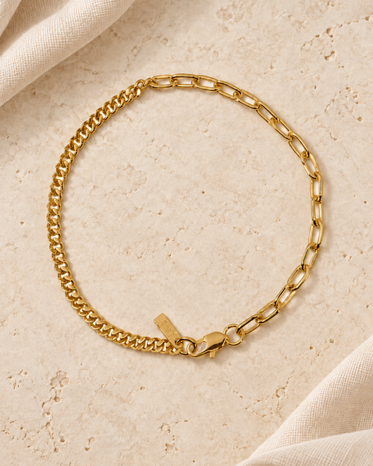The christi bracelet mixed chain in gold