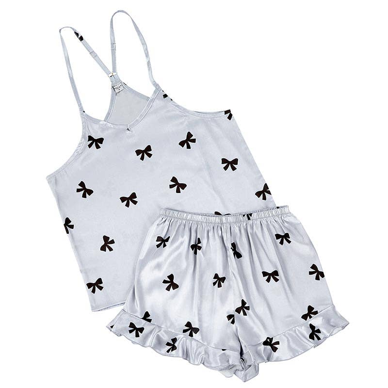 Bella Sleep + Spa Cami and Ruffled Short Satin Pajamas - Rosie Karma