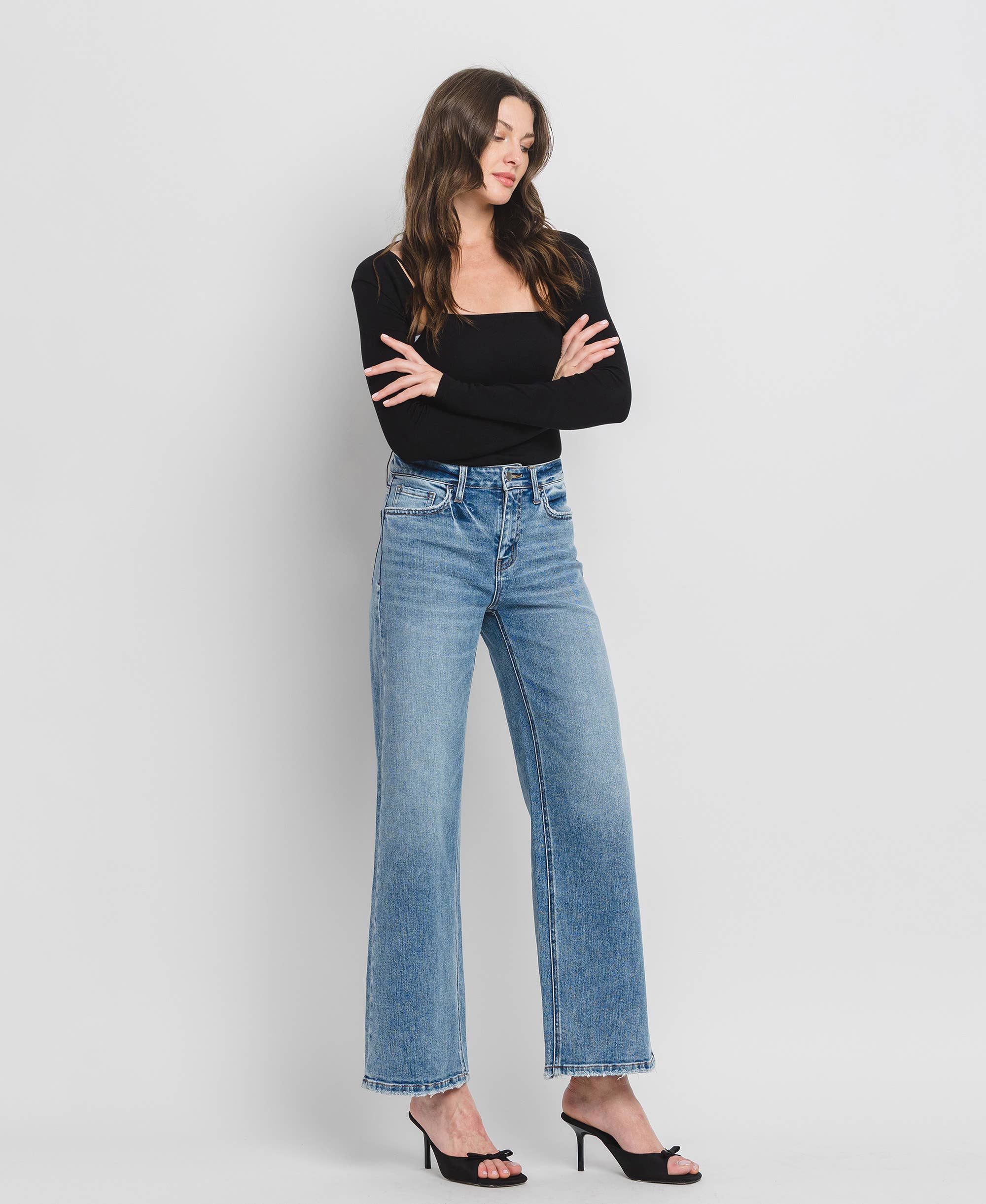 Flying Monkey - HIgh Rise Wide Leg Jeans - Rosie Karma
